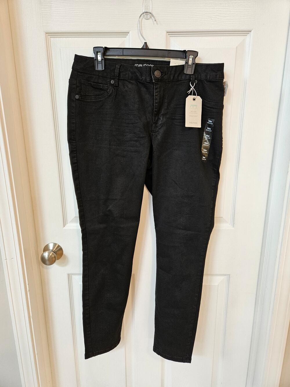 Maurices Black Mid Rise Denim Flex Legging Jeans Womens 16W Regular NWT